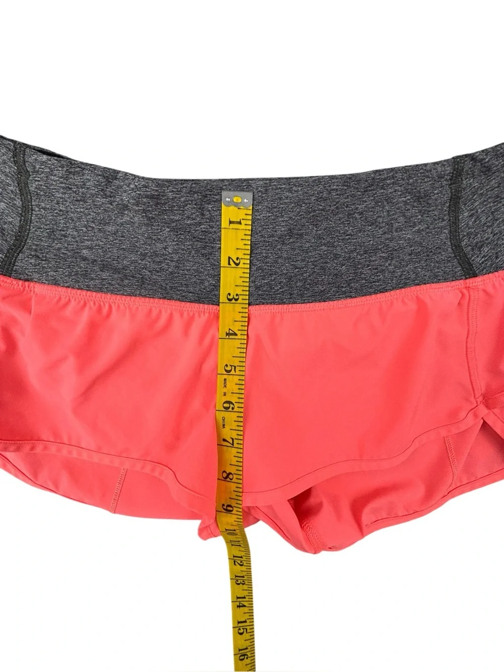 Lululemon |‎ Speed Shorts | Grapefruit/Heathered grey | Size 4